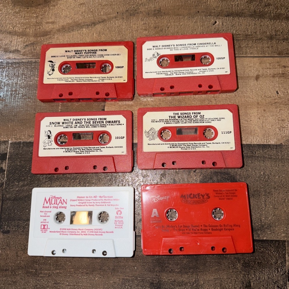 Vintage Walt Disney Storyteller Audio Cassette Tapes Mixed Lot of 6 Mulan